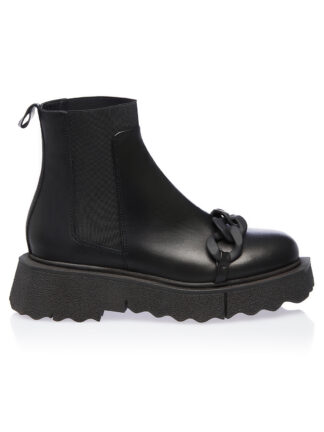 Ghete Negre Piele Naturala Talpa 5 cm Lant Negru GEMELLI Shoes Comanda Online sport casual lucrati manual disponibili pe orice culoare