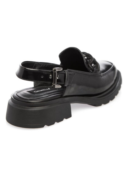 Saboti Negri Piele Naturala Lacuita Lant Negru GEMELLI SHOES Comanda Online Pantofi la comanda lucrati manual din piele naturala orice masura