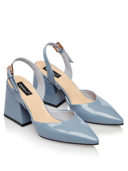 Sandale Ocazie Elegante Albastre Toc Gros Comode Gemelli Shoes Comanda Online Pantofi la comanda lucrati manual din piele naturala