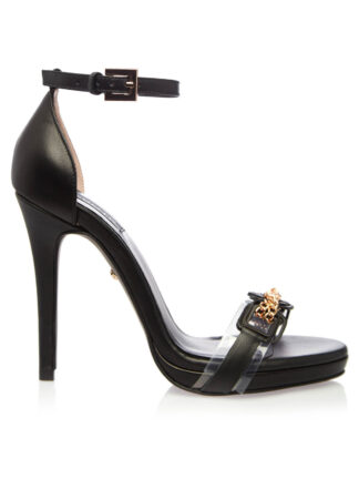Sandale Ocazie Elegante Negre Platforma Lant Auriu Comanda Online Pantofi la comanda lucrati manual din piele naturala