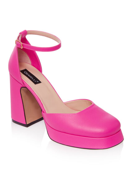 Sandale Roz Ciclam Neon Vara Piele Naturala GEMELLI Shoes Comanda Online Pantofi la comanda lucrati manual din piele naturala