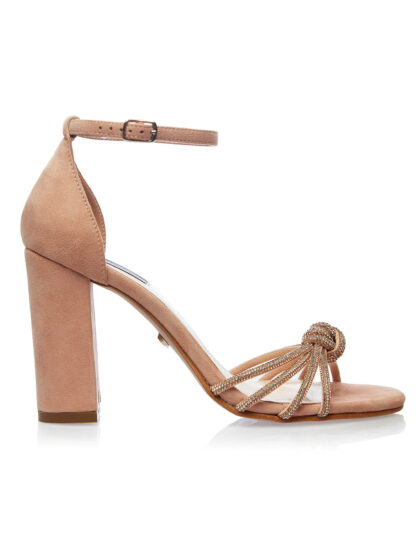 Sandale Elegante Roze Cristale Piele Întoarsă Toc Pătrat GEMELLI Shoes Comanda Online Pantofi la comanda lucrati manual din piele naturala
