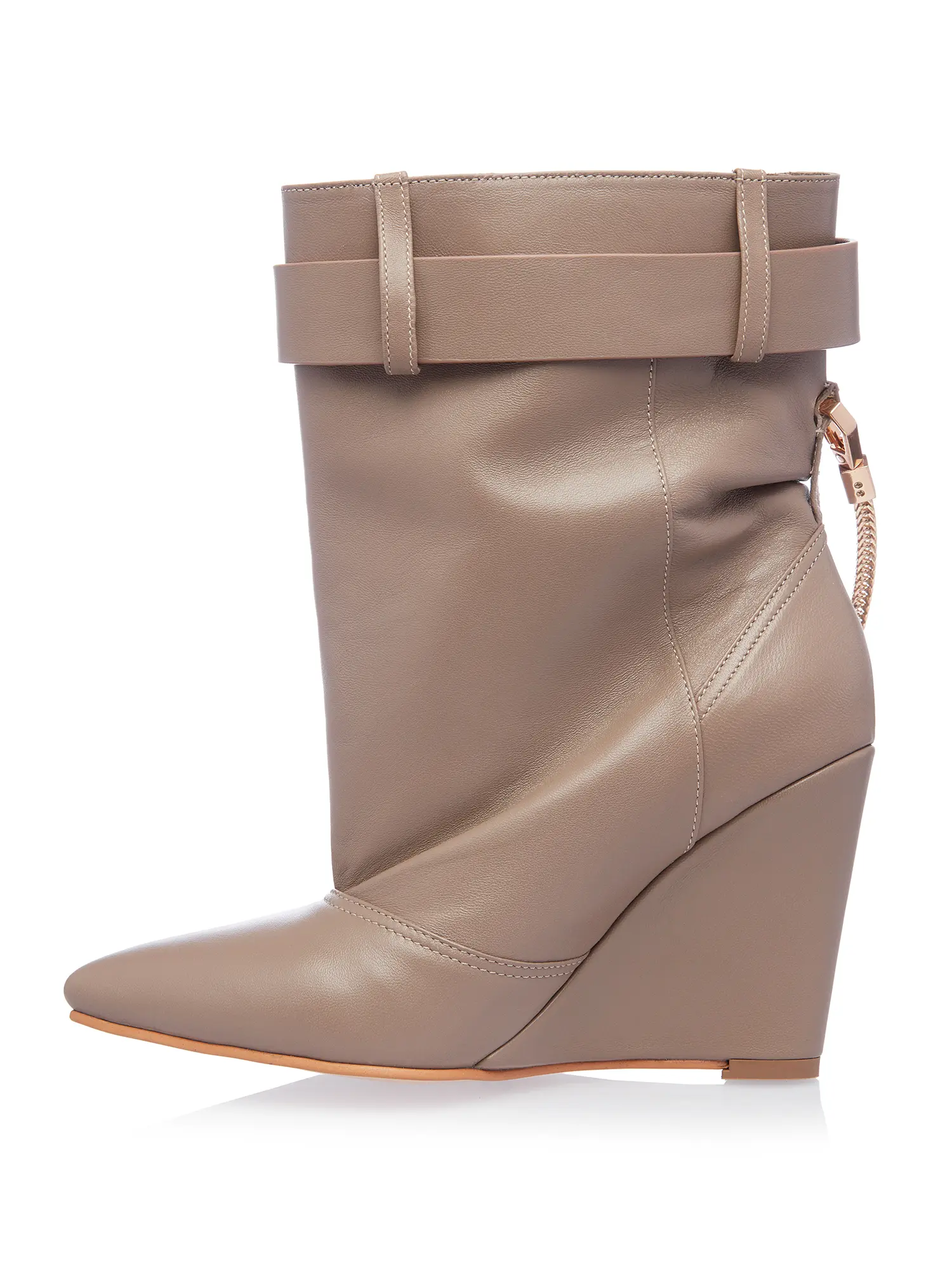 Botine Grej Moderne Piele Naturala cu Lant Gemelli Shoes Comanda Online Incaltaminte Fabuloasa Fashion, Posibilitate Personalizare