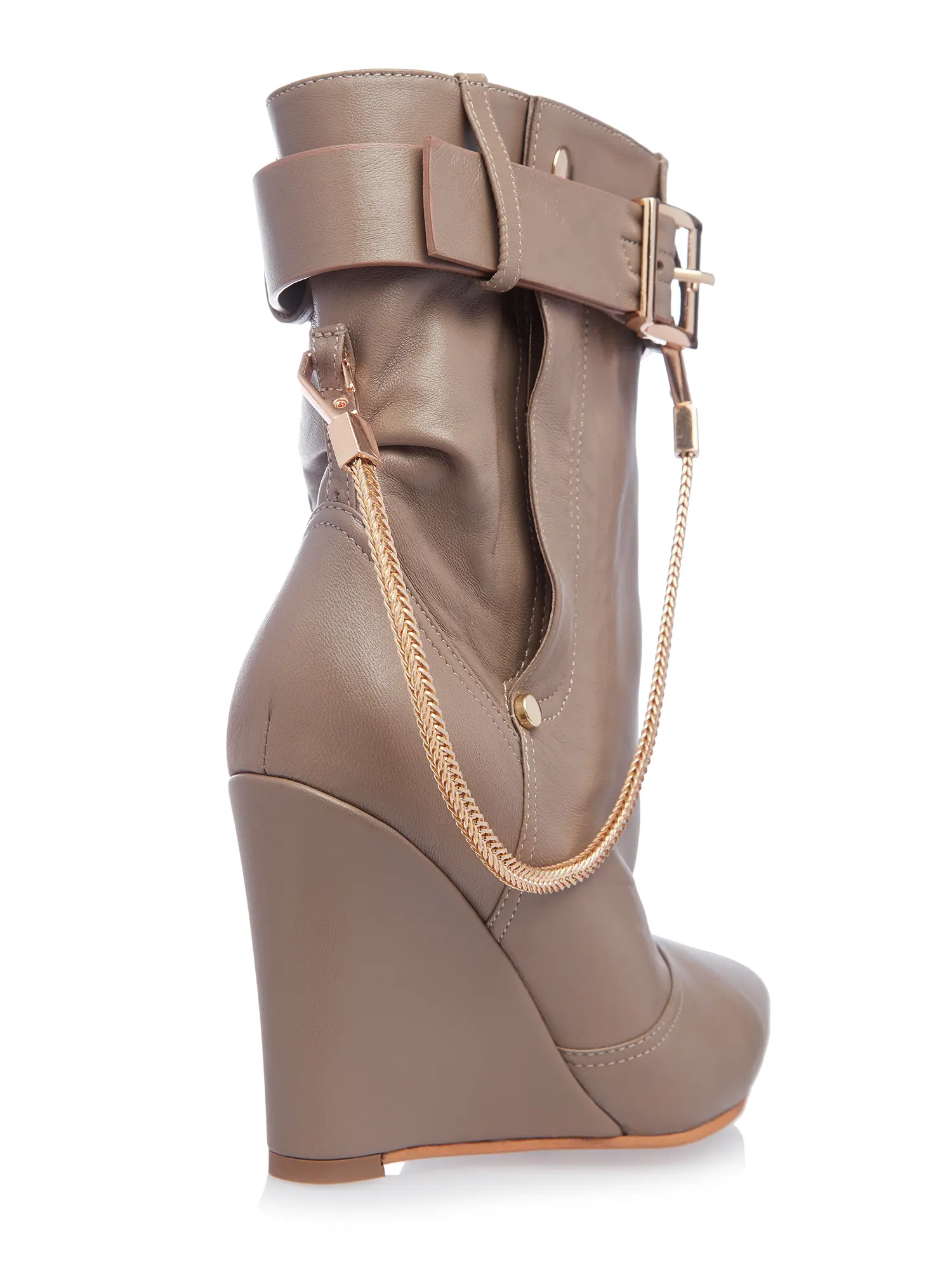 Botine Grej Moderne Piele Naturala cu Lant Gemelli Shoes Comanda Online Incaltaminte Fabuloasa Fashion, Posibilitate Personalizare