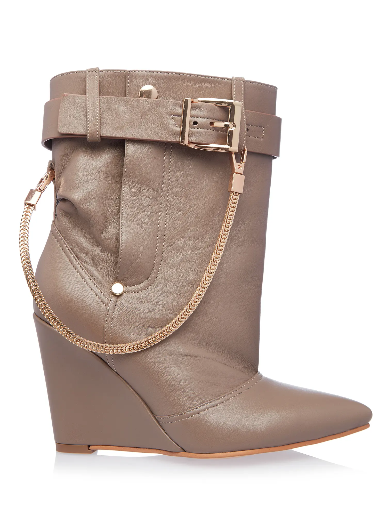 Botine Grej Moderne Piele Naturala cu Lant Gemelli Shoes Comanda Online Incaltaminte Fabuloasa Fashion, Posibilitate Personalizare