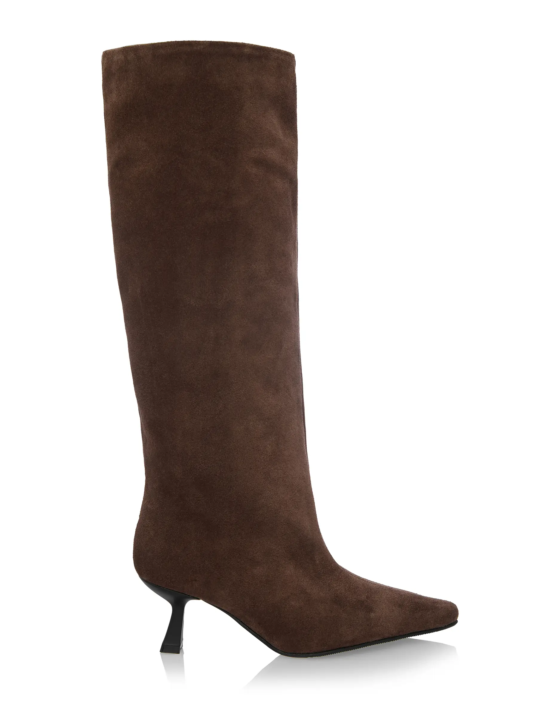 Cizme Maro Caramel Piele Naturala Intoarsa cu Toc GEMELLI SHOES Comanda Online Cizme elegante Lucrate Manual din Piele Naturala de Calitate