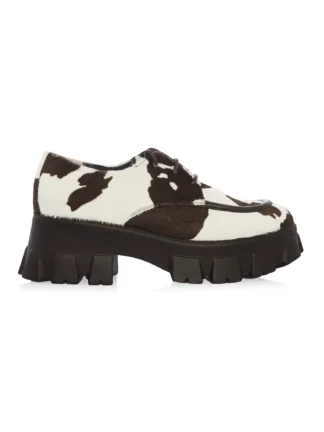 Oxford Piele Naturală Ponei Maro Print Cow Gemelli Shoes, Comanda Incaltaminte Casual la comanda lucrata Manual din Piele Naturala