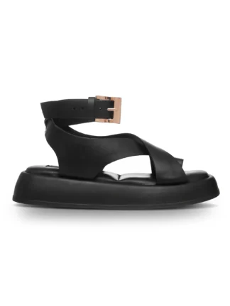 Sandale Joase Negre Piele Naturala Catarama Aurie Gemelli Shoes Comanda Online Pantofi la comanda lucrati manual din piele naturala